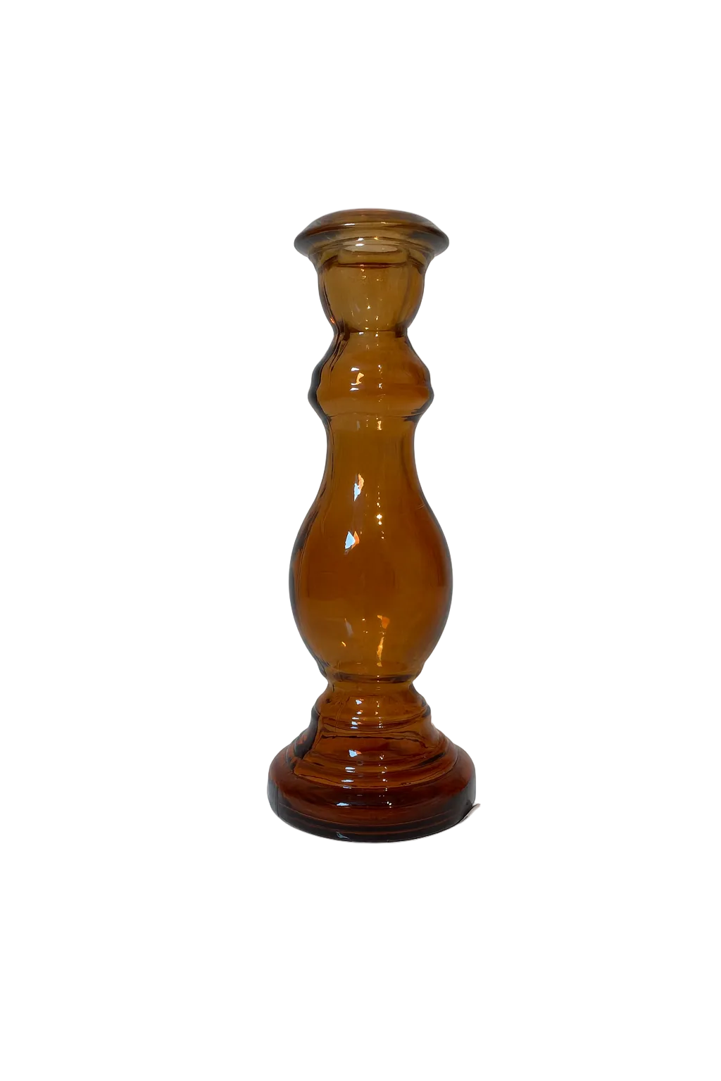 Kandelaar bruin glas
