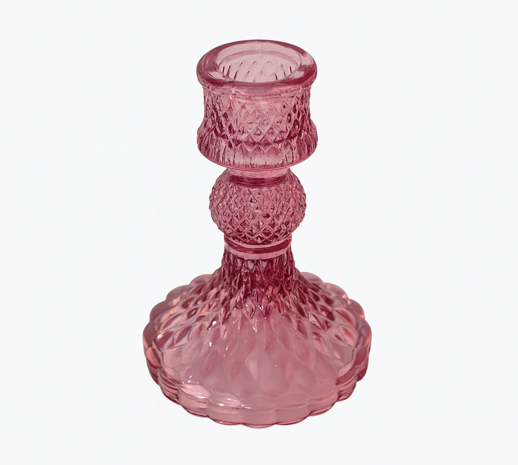 Kandelaar kaars roze