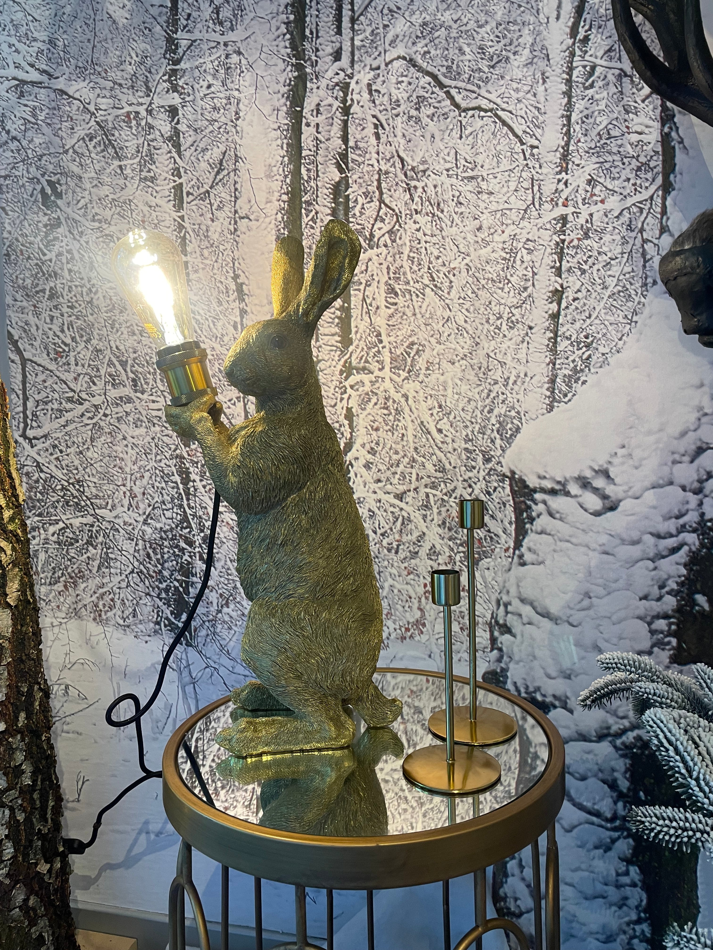 Verlichting tafellamp haas goud