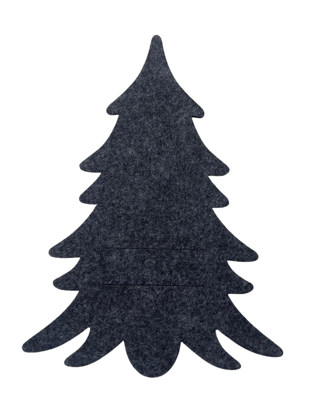 Vilt bestekhouder kerstboom grijs