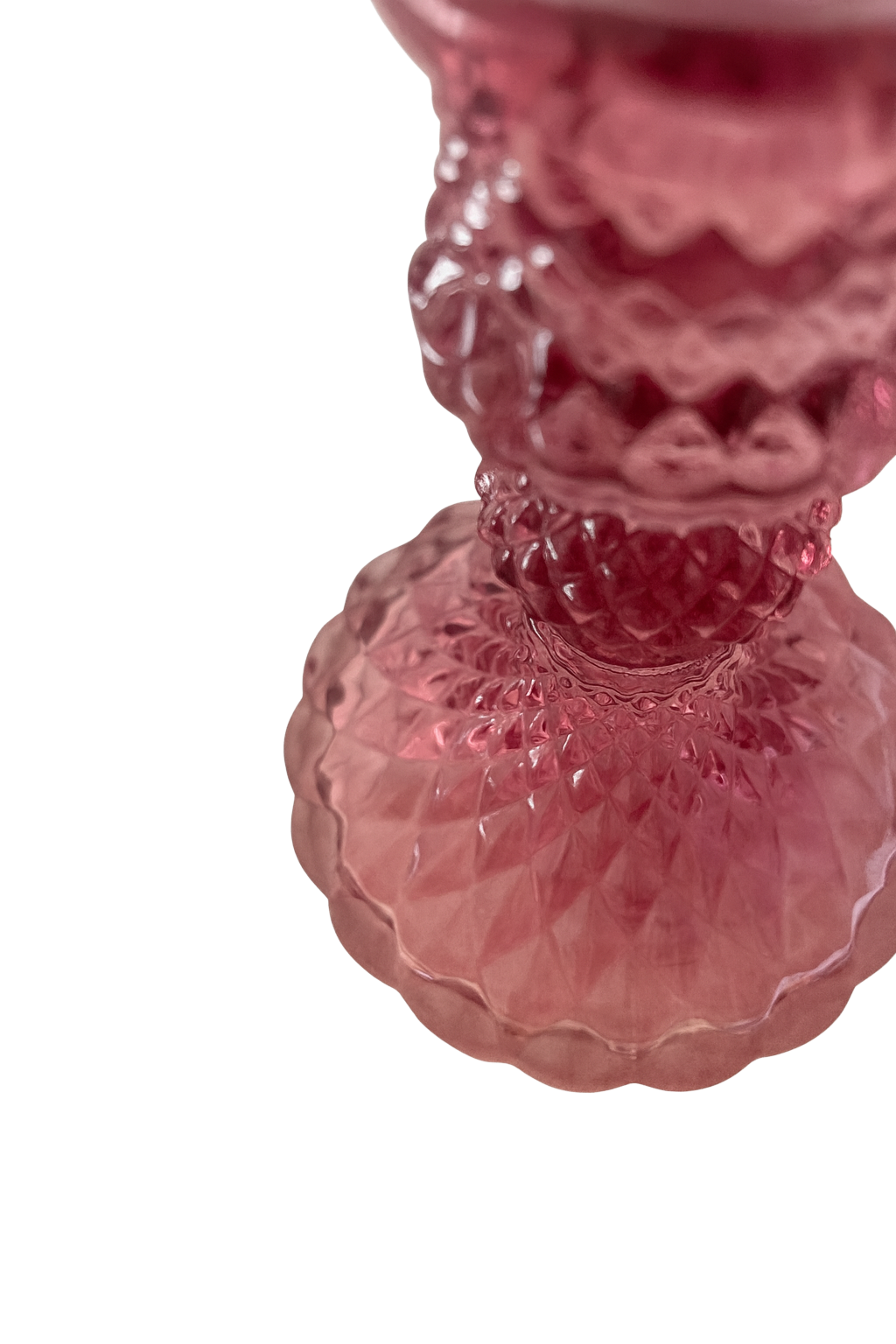 Kandelaar glas roze
