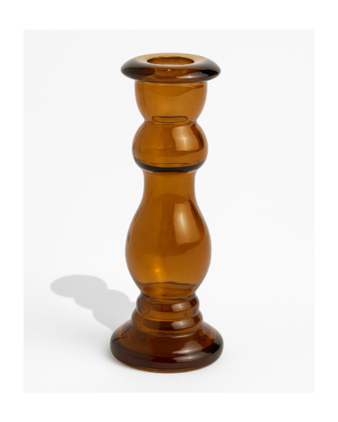 Kandelaar bruin glas