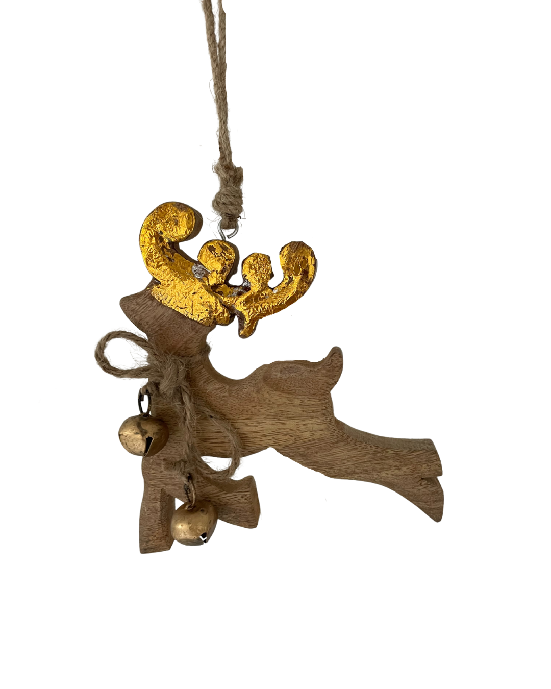 kerstboom ornament hout hert goud