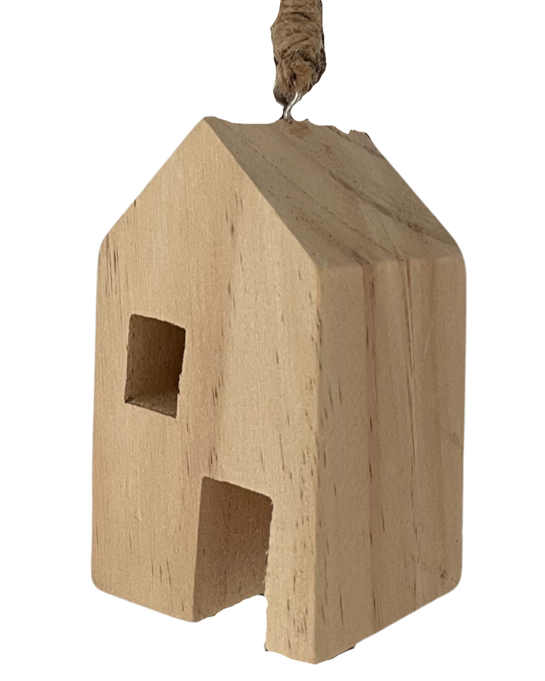 kerstboom ornament huisje hout