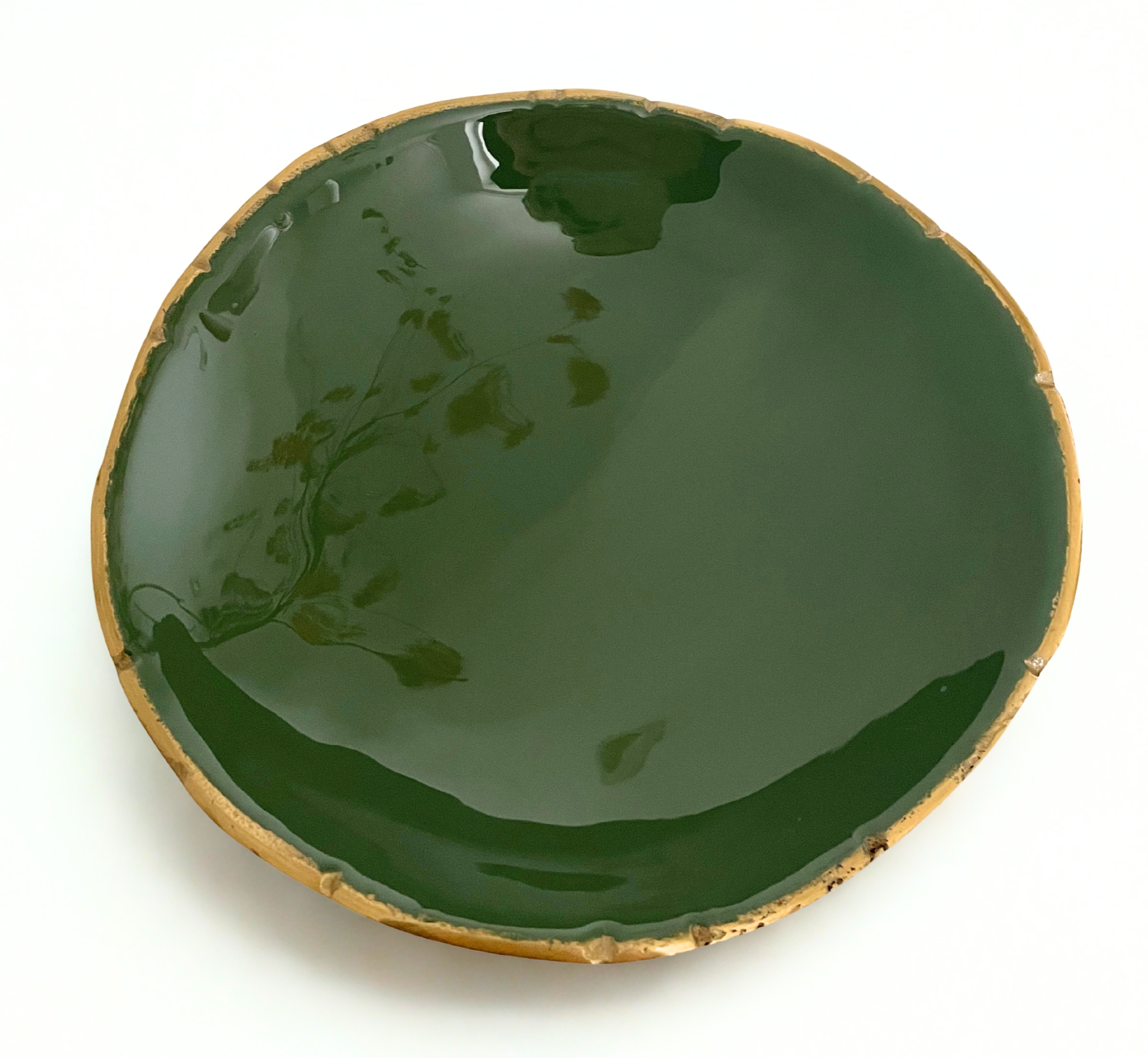 Schaaltje olijfgroen keramiek