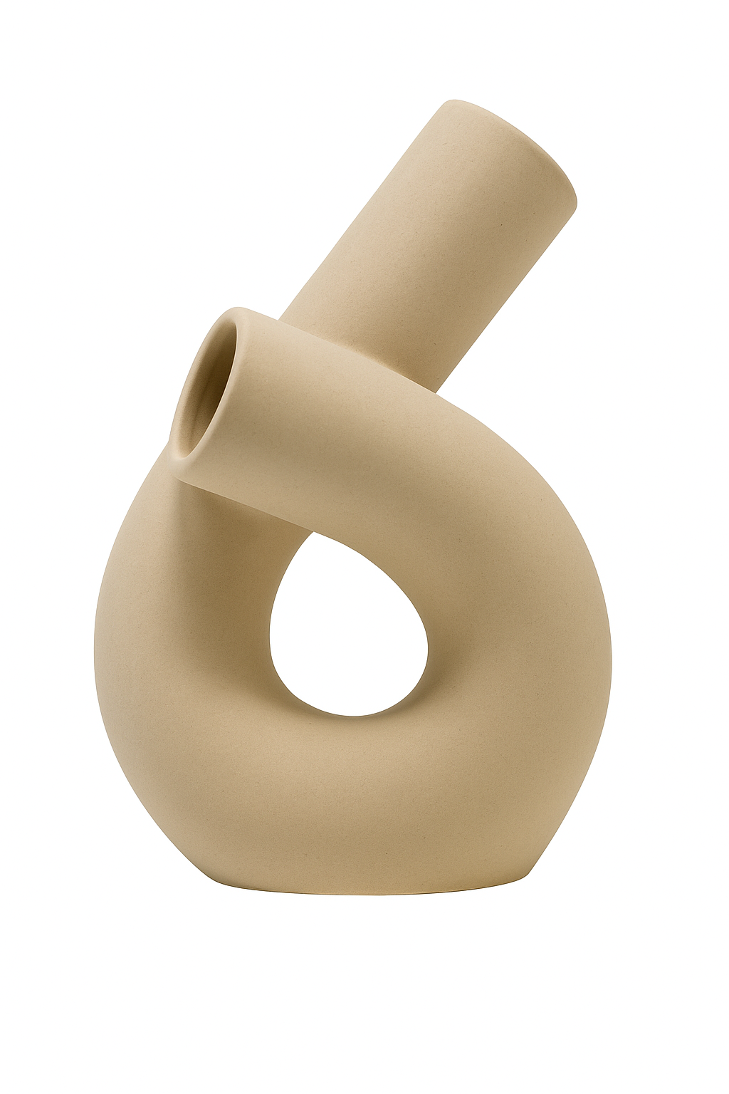 vazen van keramiek beige