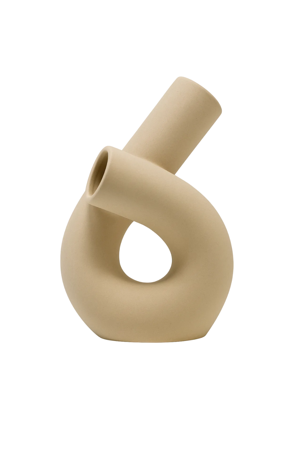 vazen van keramiek beige