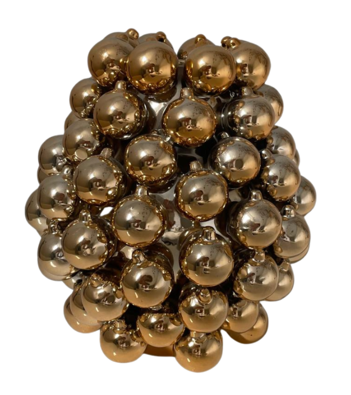 Grote decoratie vaas kerstballen goud