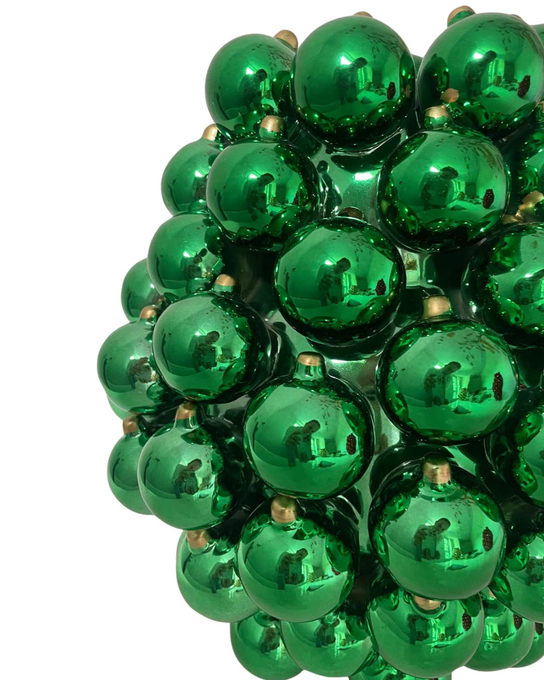 Grote decoratie vaas kerstballen groen
