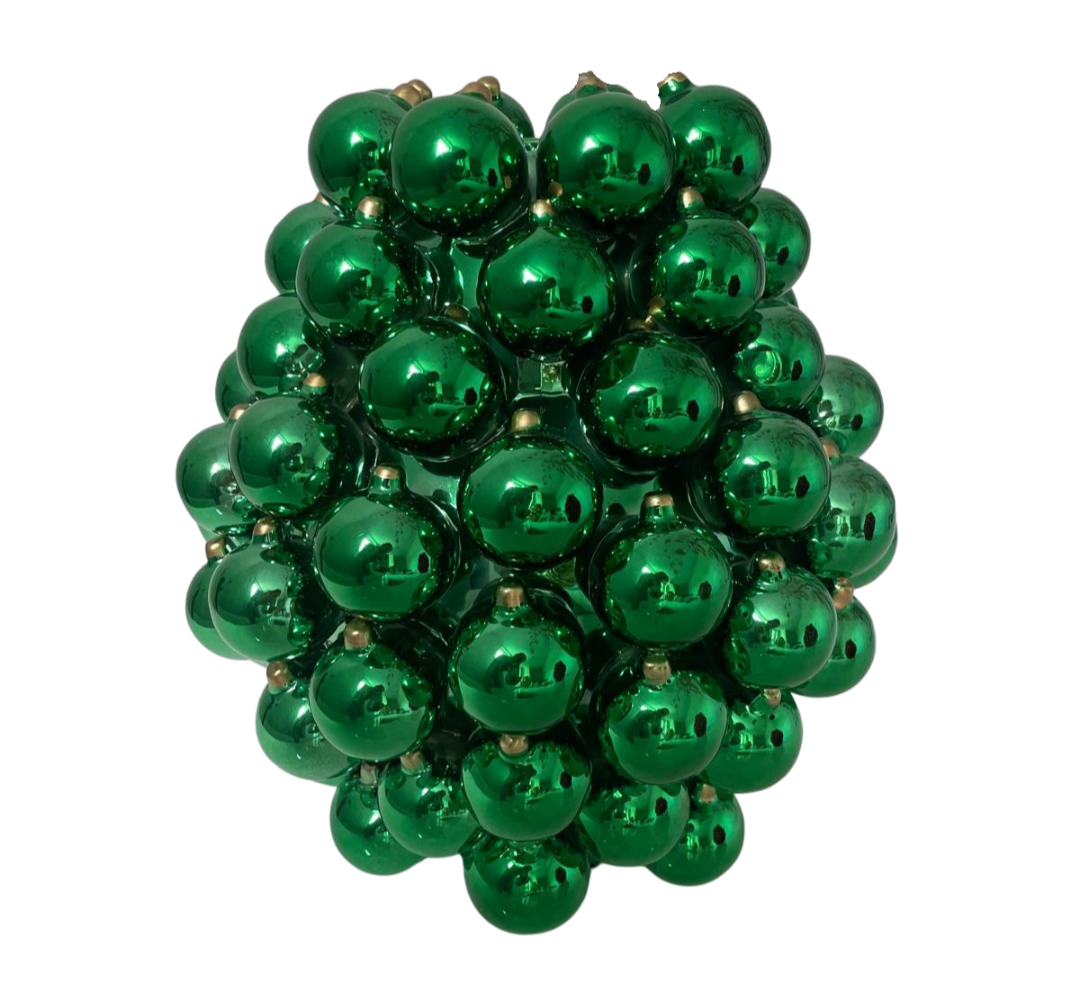 Grote decoratie vaas kerstballen groen