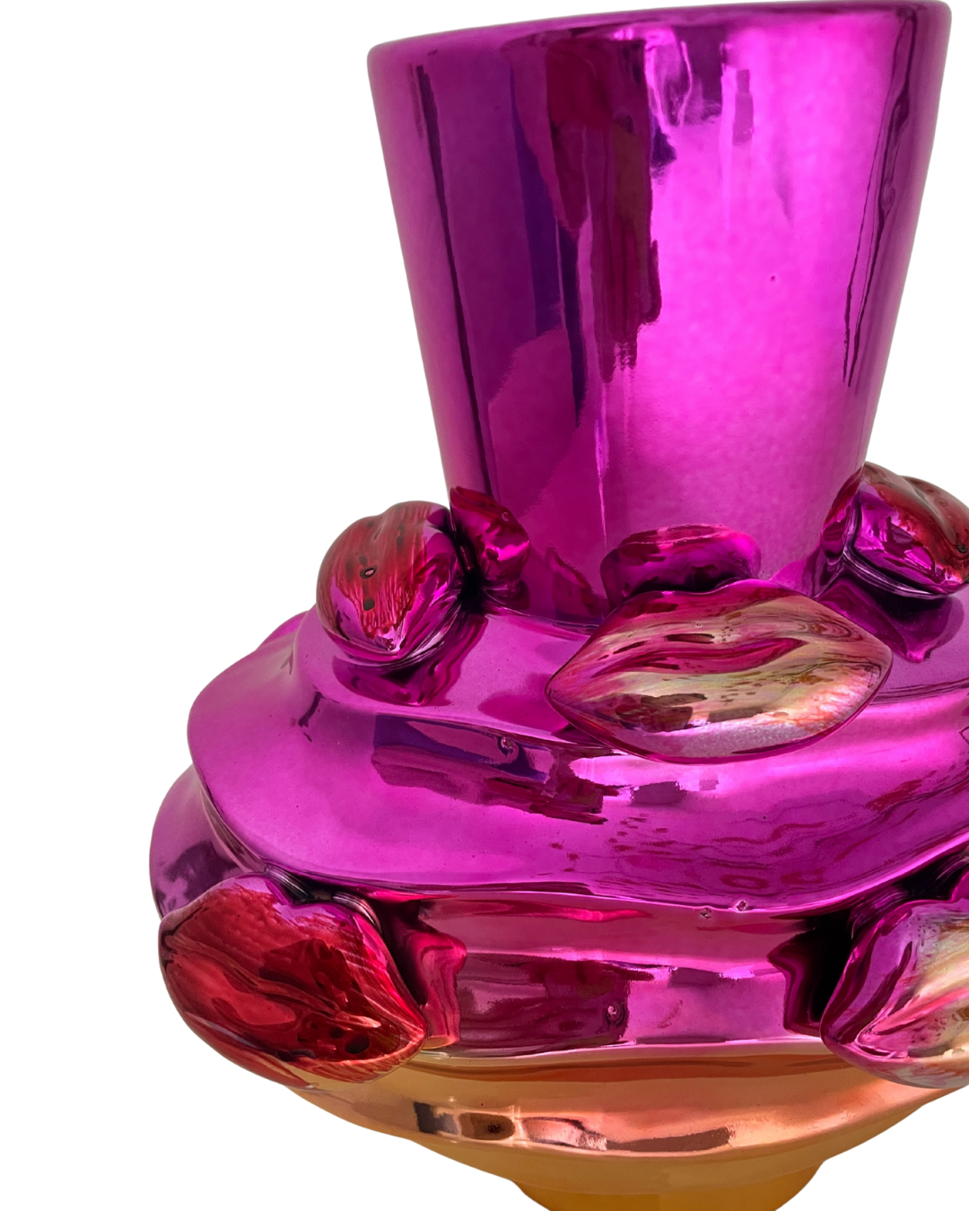 Roze 3D vaas met lippen