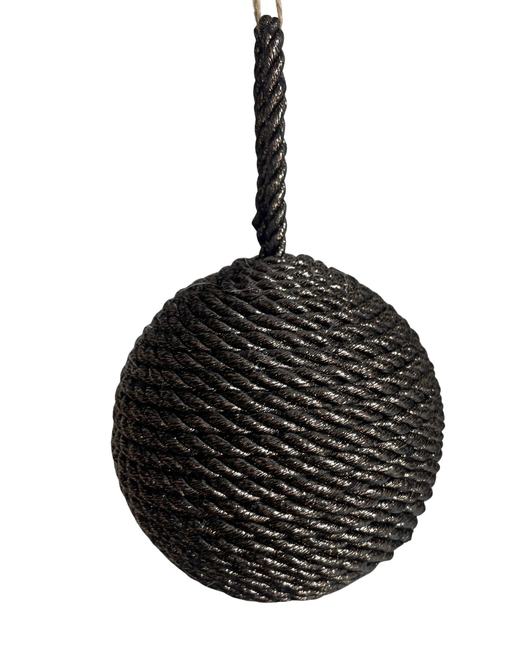 Kerstboom ornament touw bruin goud glitter