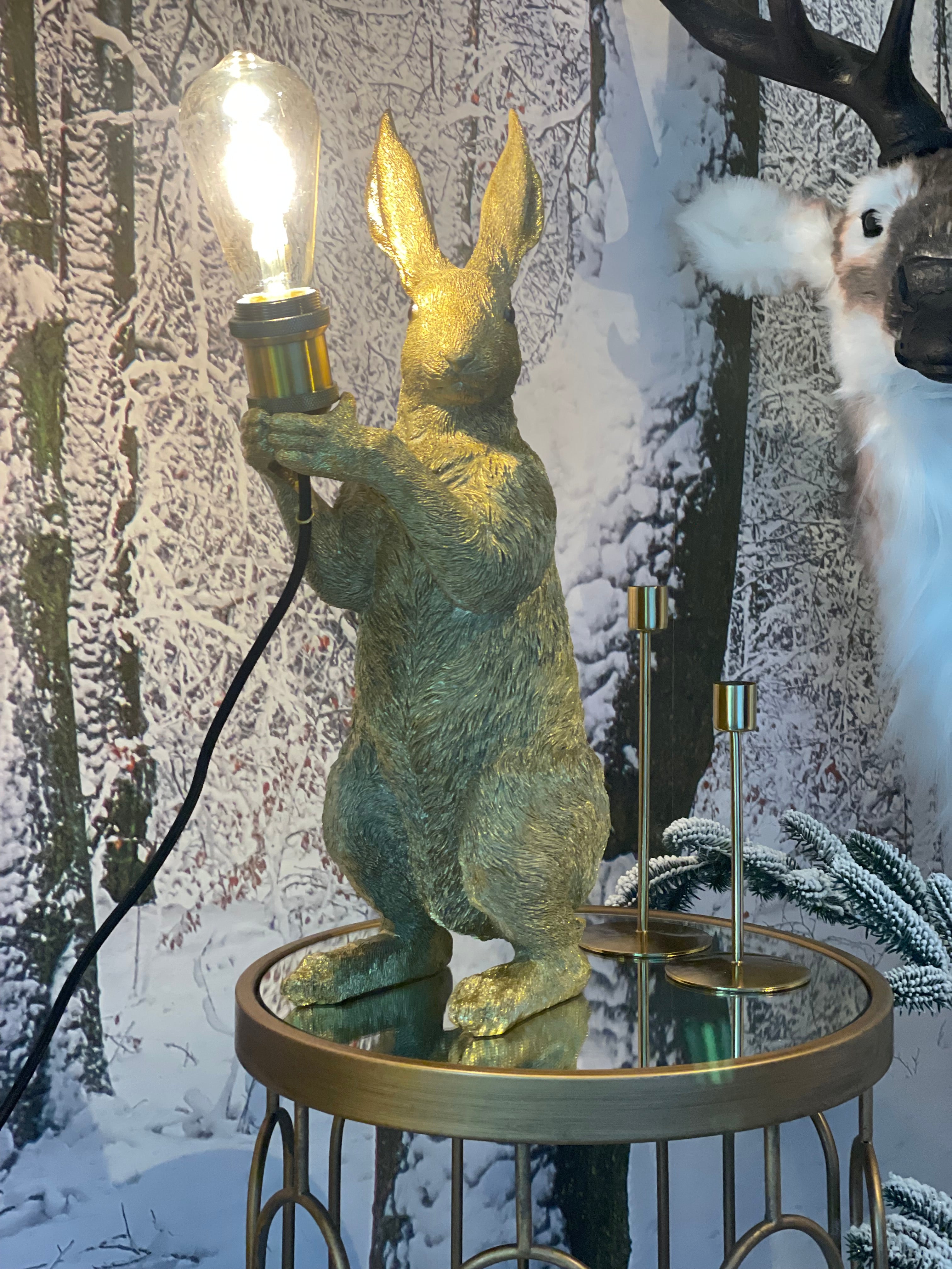 Verlichting tafellamp haas goud