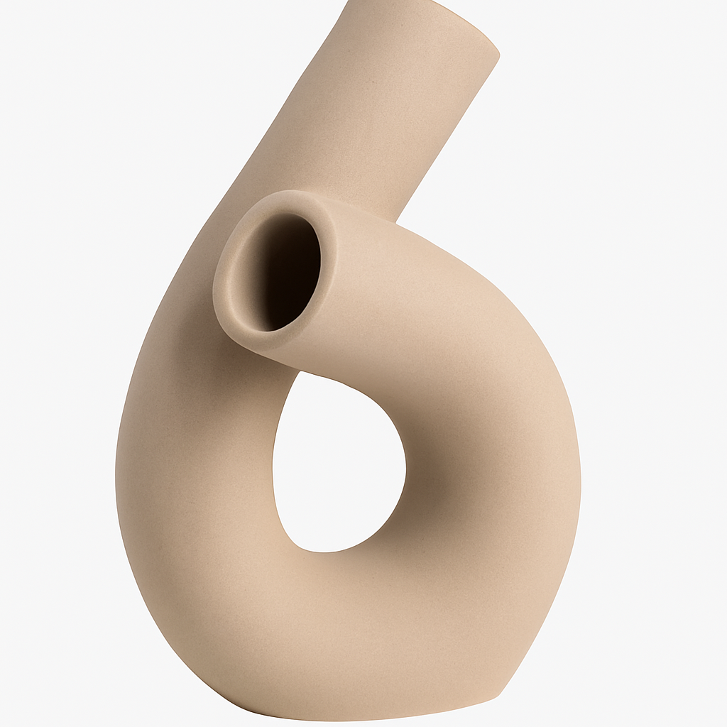 vazen van keramiek beige 