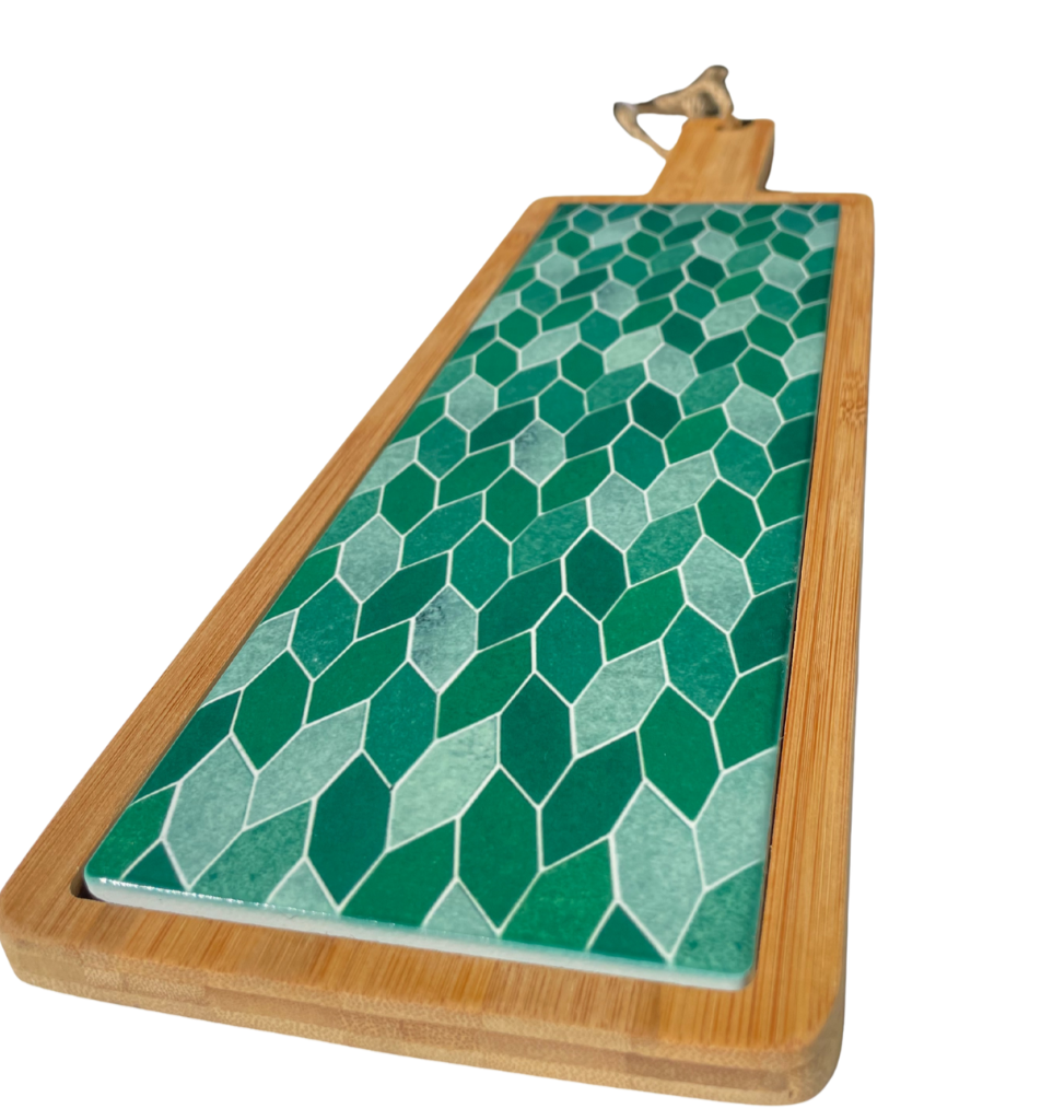 Borrelplank groen met motief