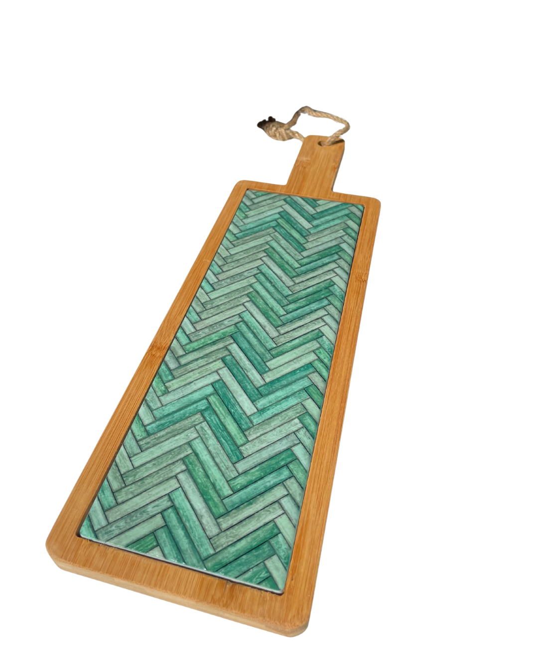 Borrelplank groen met motief