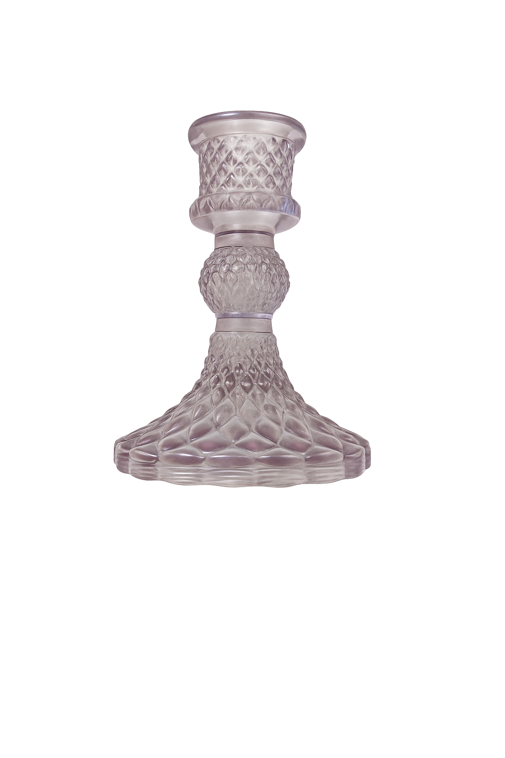 Kandelaar glas roze
