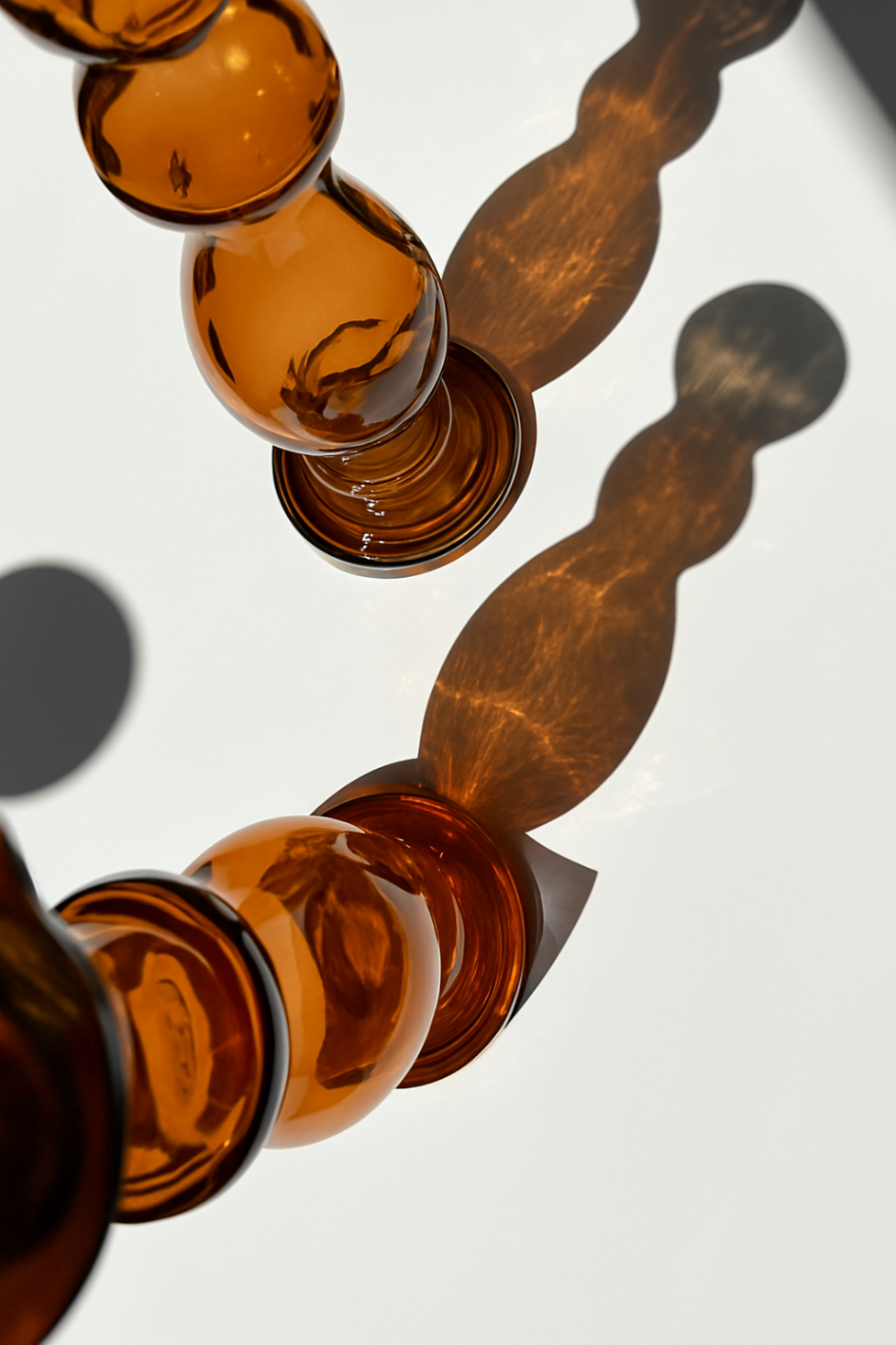Kandelaar bruin glas
