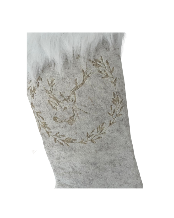 Kerst stocking sok beige rood