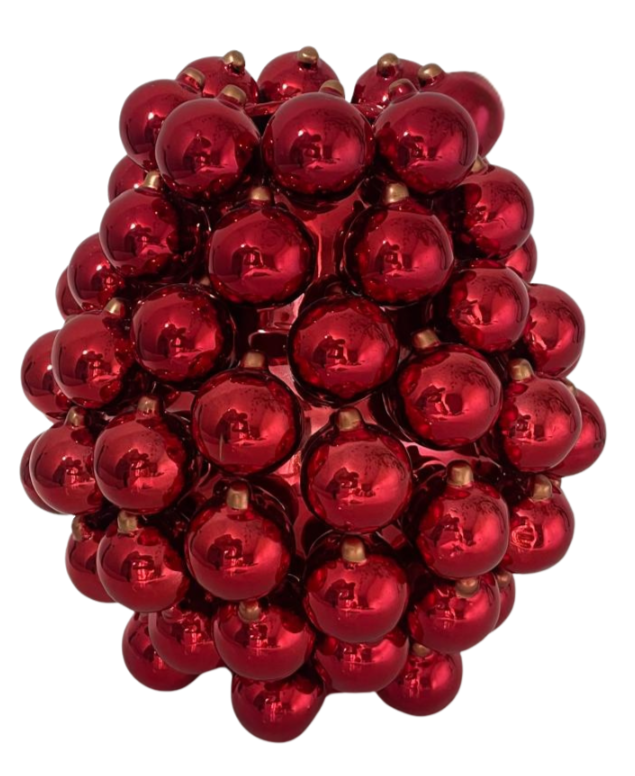 Grote decoratie vaas kerstballen rood