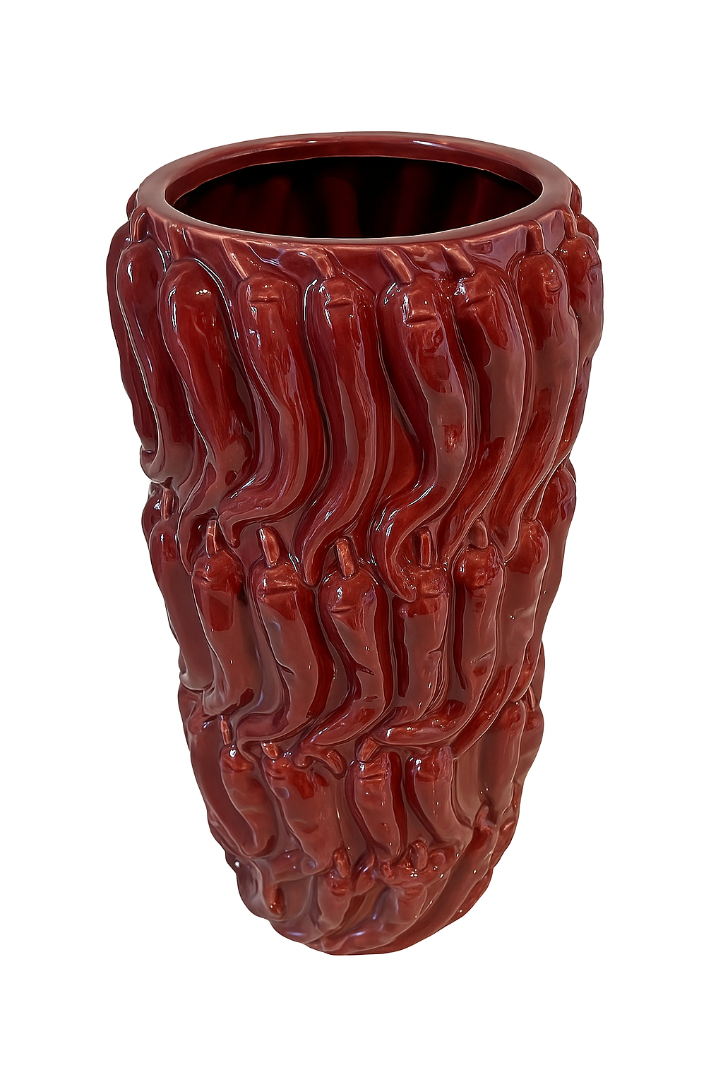 vazen van keramiek rood pepers